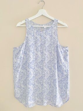OLD NAVY Soft Lavender/White Paisley Print Sleeveless Tank Top XL Lightweight PO